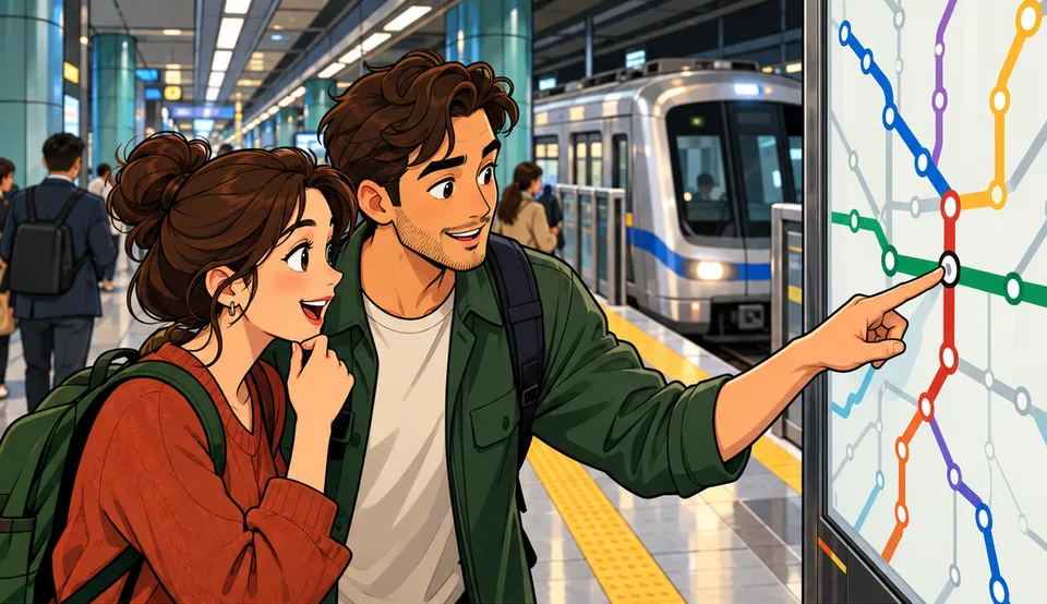 地下鉄に乗る